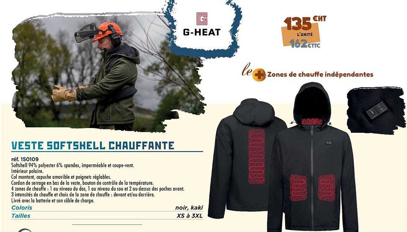 VESTE SOFTSHELL CHAUFFANTE