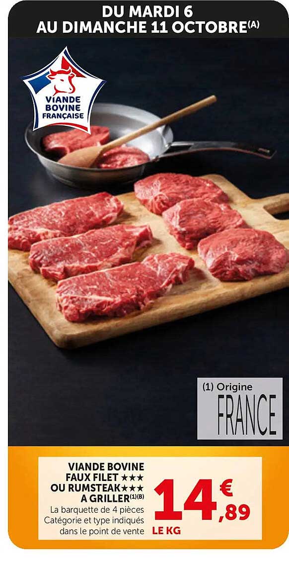 VIANDE BOVINE FAUX FILET *** OU RUMSTEAK*** A GRILLER(1)(B)
