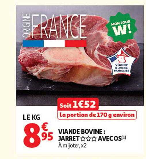 VIANDE BOVINE : JARRET AVEC OS(1) À mijoter, x2
