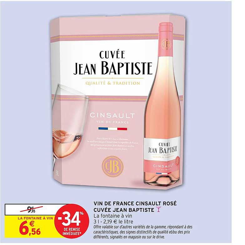 VIN DE FRANCE CINSAULT ROSÉ CUVÉE JEAN BAPTISTE