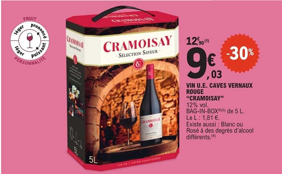 VIN U.E. CAVES VERNAUX ROUGE “CRAMOISAY”