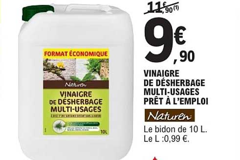 VINAIGRE DE DÉSHERBAGE MULTI-USAGES PRÊT À L'EMPLOI