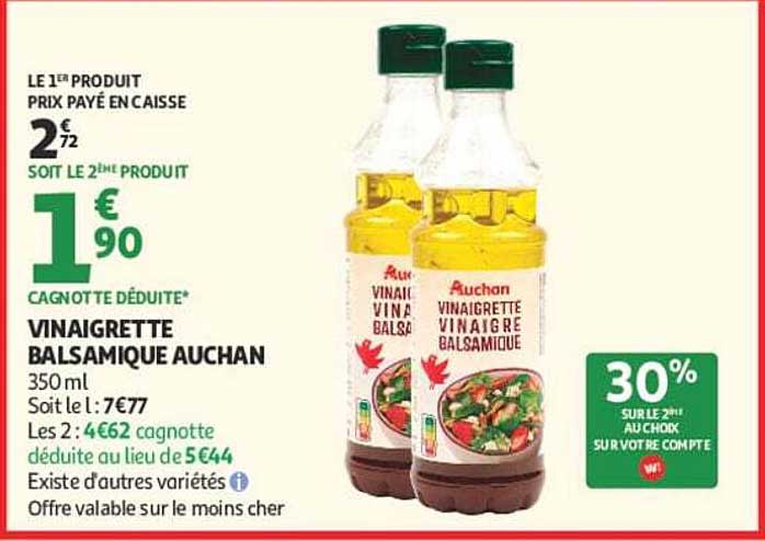 VINAIGRETTE BALSAMIQUE AUCHAN 350 ml