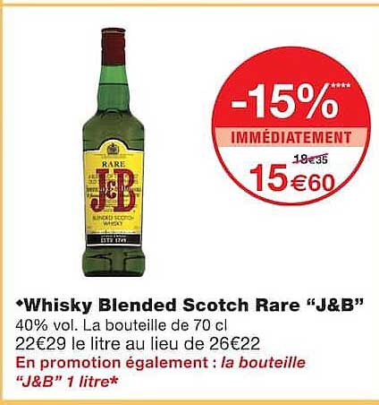 *Whisky Blended Scotch Rare “J&B”