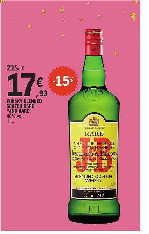 WHISKY BLENDED SCOTCH RARE “J&B RARE” 40% vol. 1 L.