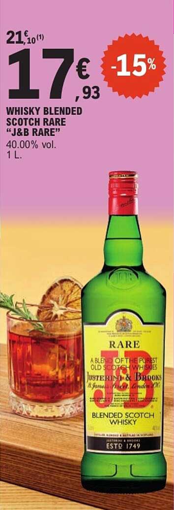 WHISKY BLENDED SCOTCH RARE “J&B RARE” 40.00% vol. 1 L.