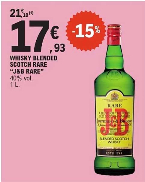 WHISKY BLENDED SCOTCH RARE "J&B RARE"