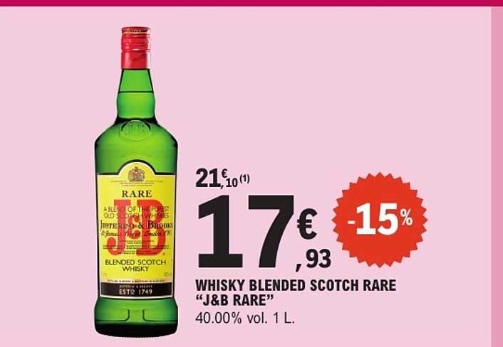WHISKY BLENDED SCOTCH RARE “J&B RARE”