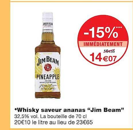 Whisky saveur ananas “Jim Beam”