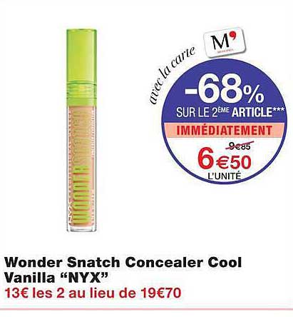 Wonder Snatch Concealer Cool Vanilla “NYX”