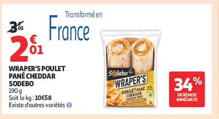 WRAPER'S POULET PANÉ CHEDDAR SODEBO