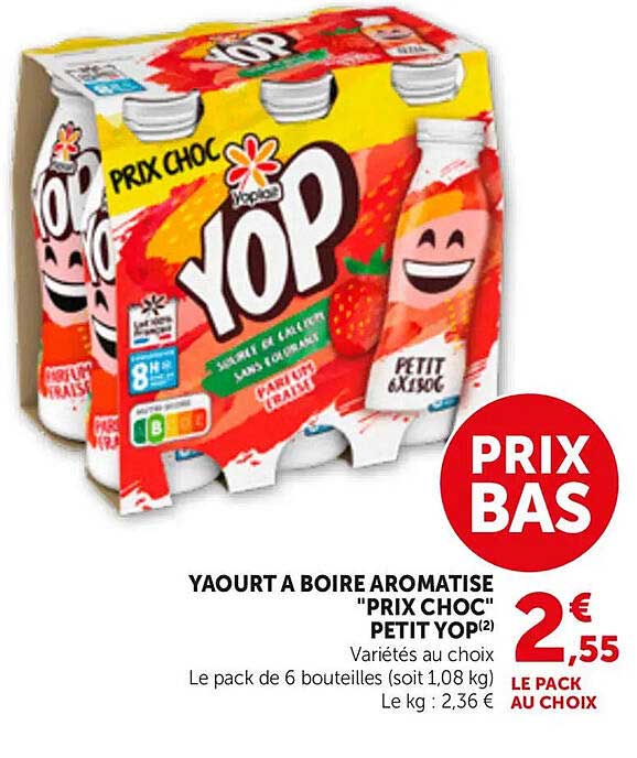 YAOURT A BOIRE AROMATISE "PRIX CHOC" PETIT YOP(2)