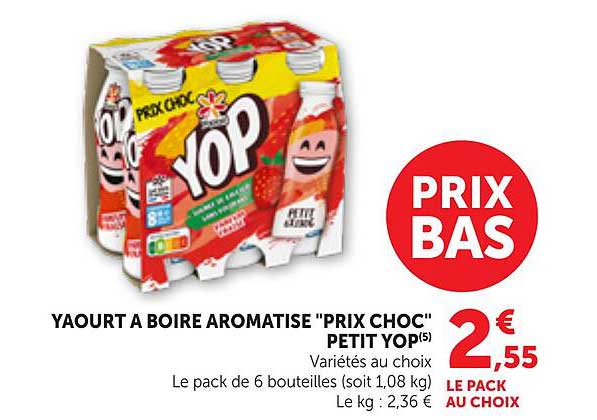 YAOURT A BOIRE AROMATISE "PRIX CHOC" PETIT YOP(5)