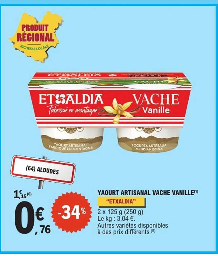 YAOURT ARTISANAL VACHE VANILLE “ETXALDIA”