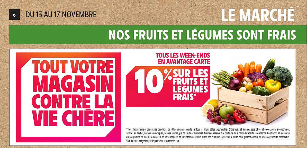 10% SUR LES FRUITS ET LÉGUMES FRAIS*