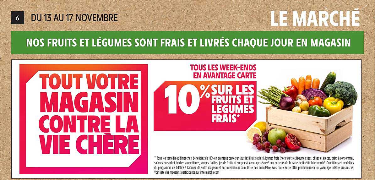 10% SUR LES FRUITS ET LÉGUMES FRAIS*