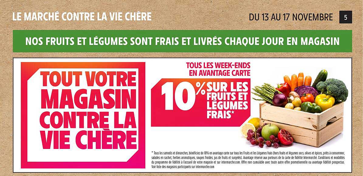 10% SUR LES FRUITS ET LÉGUMES FRAIS