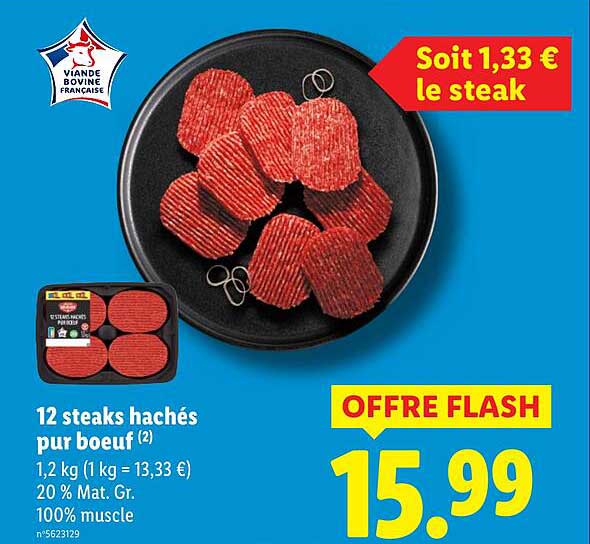 12 steaks hachés pur boeuf