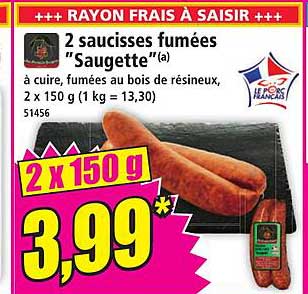 2 saucisses fumées "Saugette"