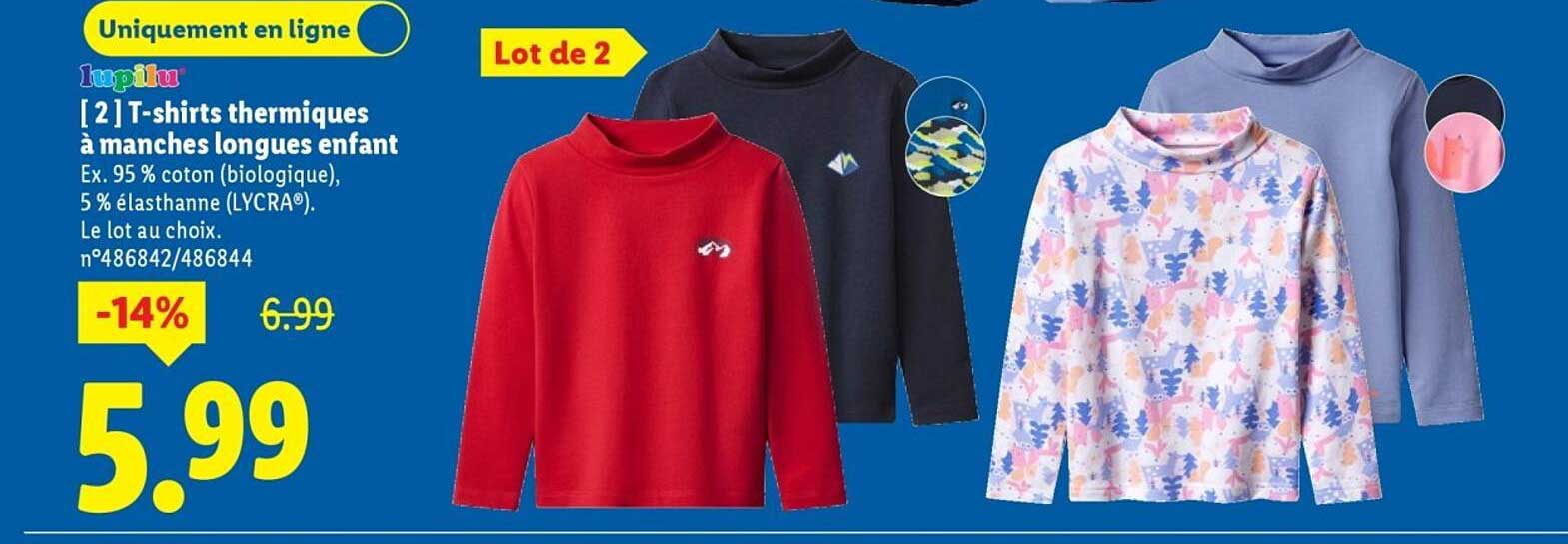 [2] T-shirts thermiques à manches longues enfant