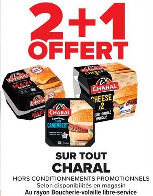 2+1 OFFERT SUR TOUT CHARAL