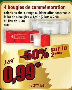 4 bougies de commémoration
