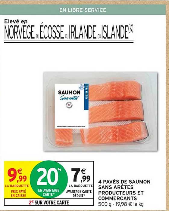 4 PAVÉS DE SAUMON SANS ARÊTES