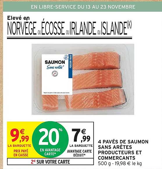 4 PAVÉS DE SAUMON SANS ARÊTES PRODUCTEURS ET COMMERCANTS