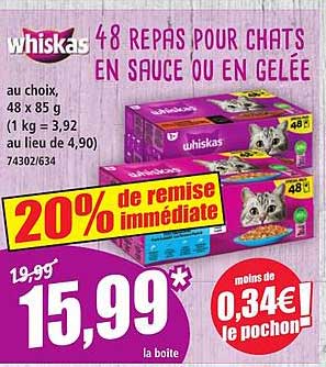 48 repas pour chats en sauce ou en gelée