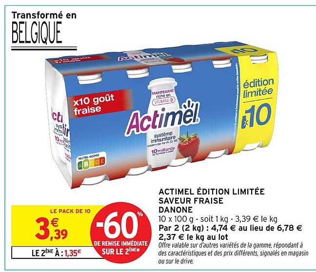 ACTIMEL ÉDITION LIMITÉE SAVEUR FRAISE DANONE
