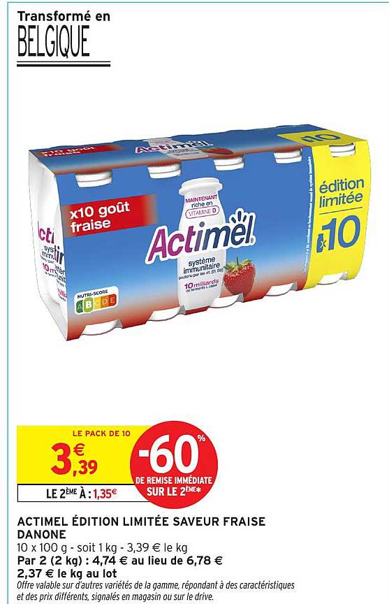 ACTIMEL ÉDITION LIMITÉE SAVEUR FRAISE DANONE