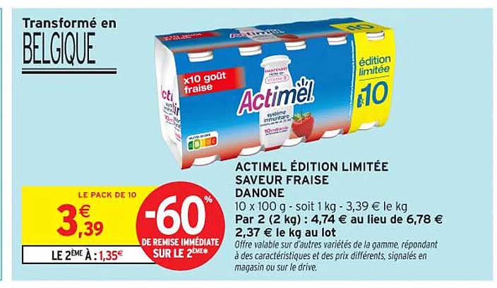 ACTIMEL ÉDITION LIMITÉE SAVEUR FRAISE DANONE