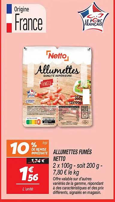 ALLUMETTES FUMÉS NETTO