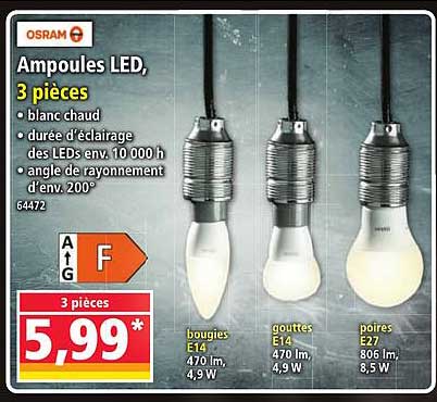 Ampoules LED, 3 pièces