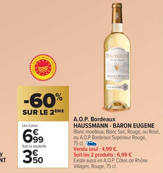 A.O.P. Bordeaux HAUSSMANN - BARON EUGENE