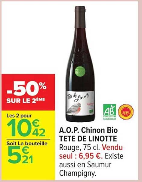 A.O.P. Chinon Bio TETE DE LINOTTE