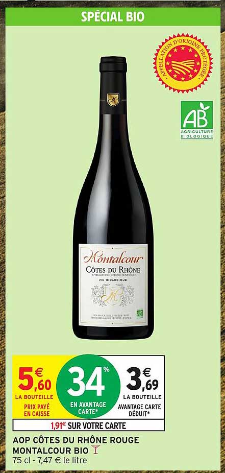 AOP CÔTES DU RHÔNE ROUGE MONTALCOUR BIO