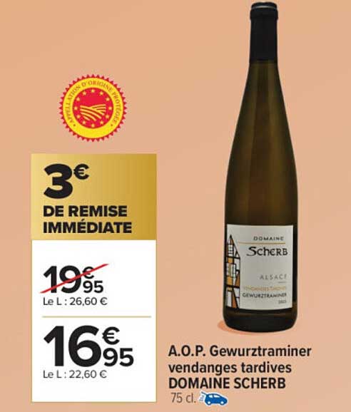 A.O.P. Gewurztraminer vendanges tardives DOMAINE SCHERB