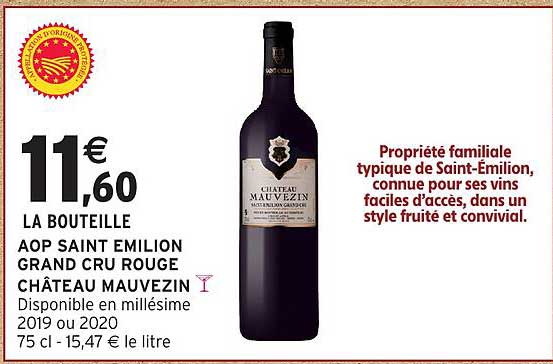 AOP SAINT EMILION GRAND CRU ROUGE CHÂTEAU MAUVEZIN