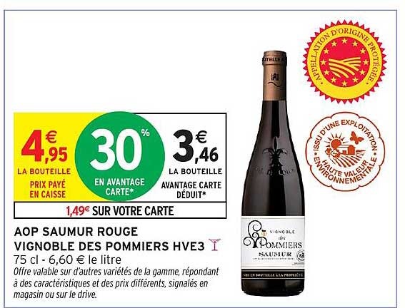 AOP SAUMUR ROUGE VIGNOBLE DES POMMIERS HVE3