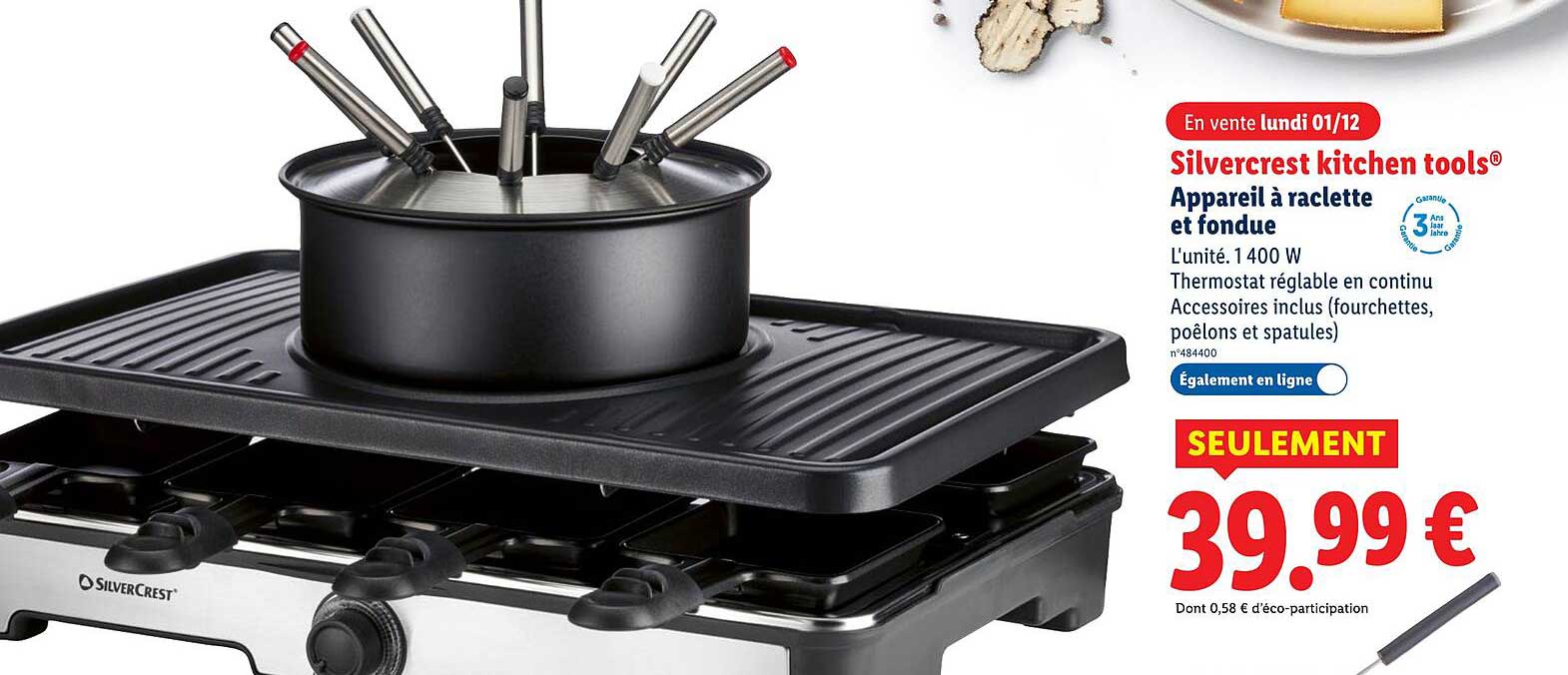 Appareil à raclette et fondue