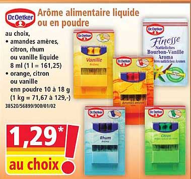 Arôme alimentaire liquide ou en poudre