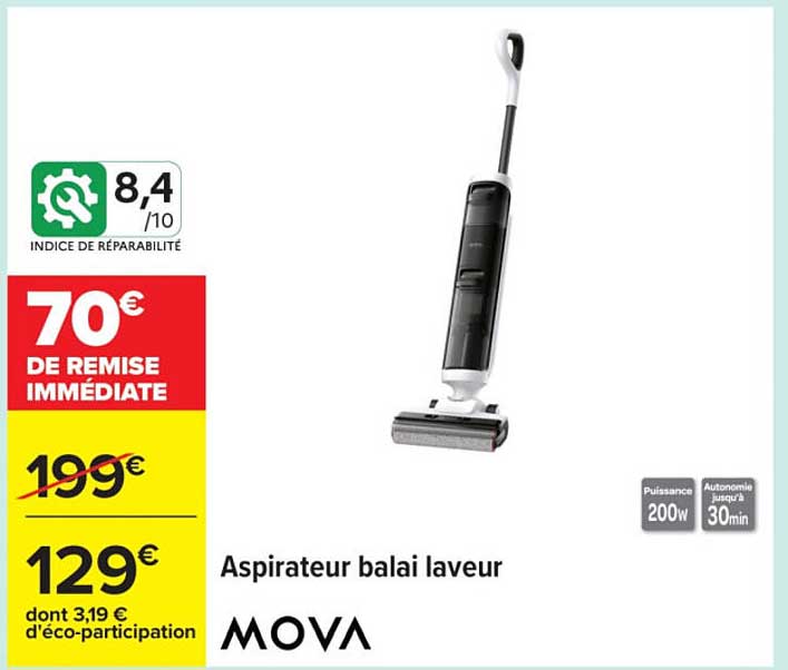 Aspirateur balai laveur Mova