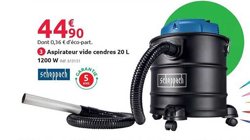 Aspirateur vide cendres 20 L 1200 W