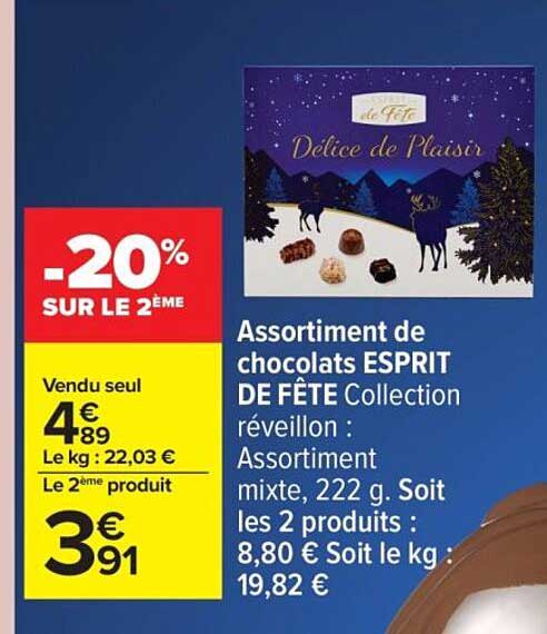 Assortiment de chocolats ESPRIT DE FÊTE Collection réveillon