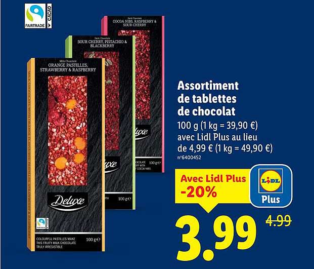 Assortiment de tablettes de chocolat