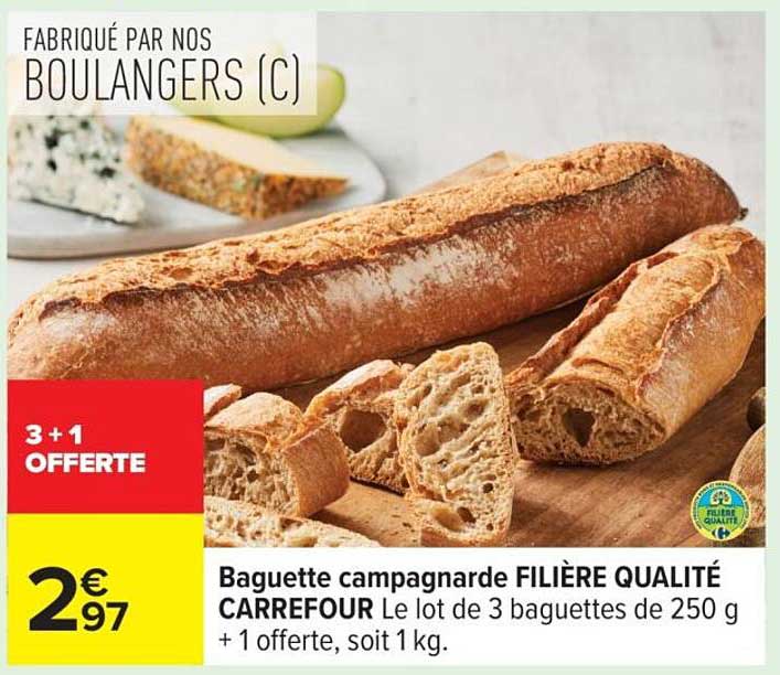 Baguette campagnarde FILIÈRE QUALITÉ CARREFOUR