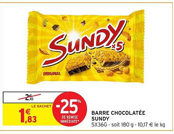 BARRE CHOCOLATÉE SUNDY