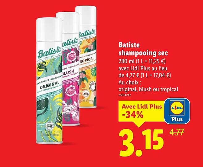 Batiste shampooing sec