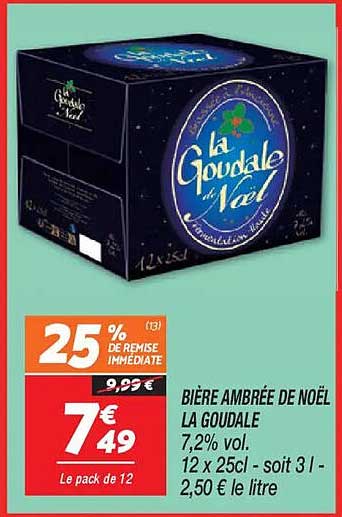 BIÈRE AMBRÉE DE NOËL LA GOUDALE